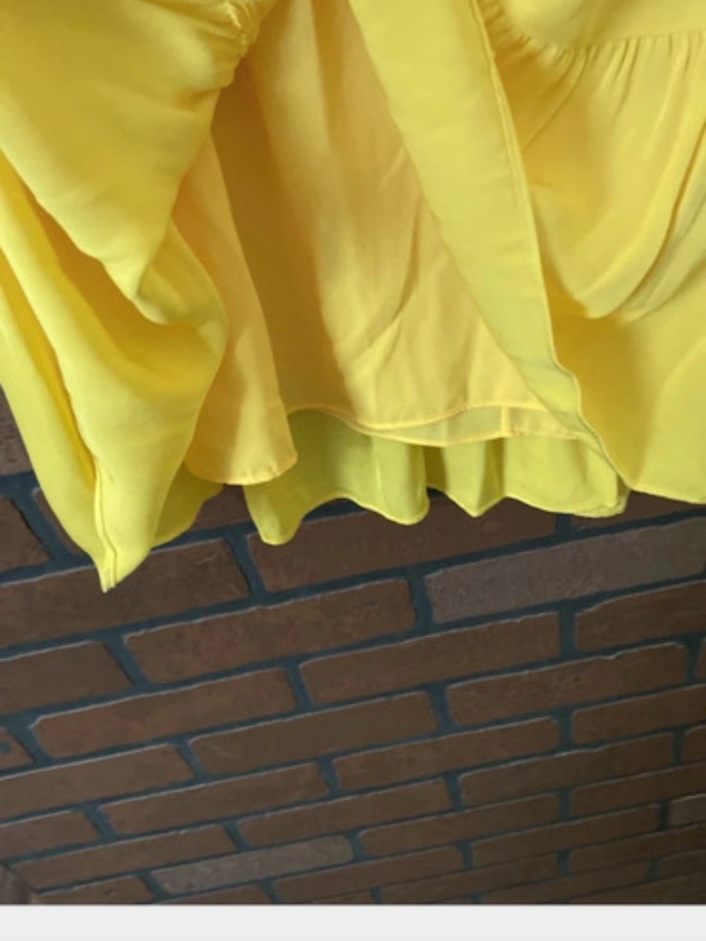 NWT Alice + Olivia Yellow High-Neck Tiered Mini Dress 10 - Picture 15 of 16